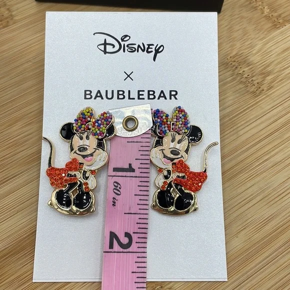 Disney and BAUBLEBAR | Minnie Mouse in Red Dress and Colorful Bow Earrings - Picture 6 of 8